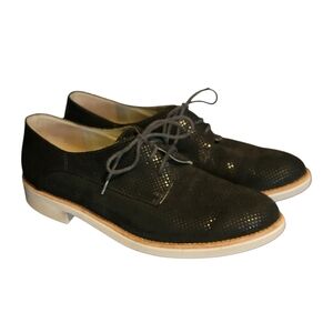 Paul Green Finley Lace-Up Black Oxford Reflective Suede 9
